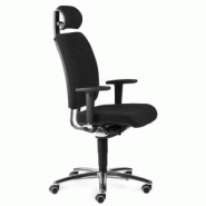Fauteuil bureautique Edward 7804 - synchrone avec têtière, accoudoirs 4D, version 24h en tissu noir chiné Fauteuil bureautique Edward 7804 - synchrone avec têtière, accoudoirs 4D, version 24h en tissu noir chiné