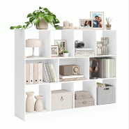 Helloshop26 - Bibliothèque ouverte  126 x 30 x 100 cm  étagère de rangement sur pieds blanc 12_0004281 - 3000222411933