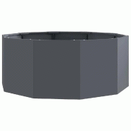 Helloshop26 - Jardinière ronde design moderne extérieur 90 x 90 x 35 cm pratique durable en acier anthracite 02_0052973 - acier 3000237683264