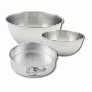 Lot comprenant 1 Moule à manqué charnière, 1 spatule Zenker et 2 bols à mixer en inox Fackelmann - gris 3176239936506