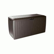 Prosperplast - Coffre de jardin de 290 litres, Boxe Board, en plastique ocre foncé, 116,6 x 47 x 59,5 cm - marron plastique ZA1218