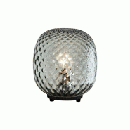 ROSSINI ILLUMINAZIONE Lampe De Table Oban Noire Avec Diffuseur En Verre Soufflé Bouche, Effet Ballotin, Finition Pétrole - Connexion E27 Groupe Ross