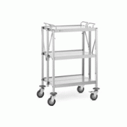 Royal Catering - Royal Catering Chariot de Service INOX - 3 Tablettes 40 x 58 cm, Capacité 90 kg - Pliable - pour Restaurant - argenté inox 40628591 Royal Catering - Royal Catering Chariot de Service INOX - 3 Tablettes 40 x 58 cm, Capacité 90 kg - Pliable - pour Restaurant - argenté inox 40628591