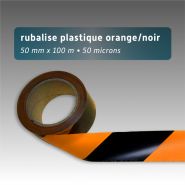 Ruban de chantier - rubalise - plastique 50mm*100m - noir/orange Ruban de chantier - rubalise - plastique 50mm*100m - noir/orange