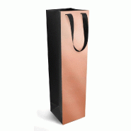 Sac kraft 1 bouteille cuivre et noir 9,5x9,1X38,5cm - par 10