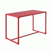 Table GILKIT structure et plateau 2mm en métal rouge 130x63x78 cm