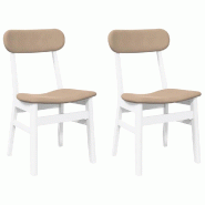 VidaXL Chaises à manger coussins 2 pcs blanc bois massif caoutchouc Modèle Orion Nordique Plus - 4102442