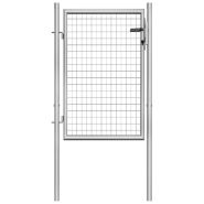 Vidaxl porte de jardin acier galvanisé 105x150 cm argenté 144756