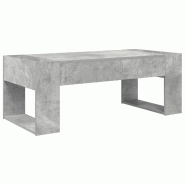 VidaXL Table basse Gris béton 110 x 50 x 41 cm Bois d'ingénierie Modèle Atlas Confort - 8000159
