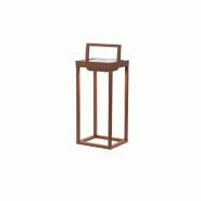 Zafferano - Lanterne solaire 2 LED 37,3 cm - Applique et lampe de table 2W avec batterie et capteur crépusculaire - Corten - marron 8054040729300