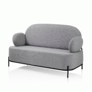 AQA Design Canapé 2 places ELLY en tissu gris L.140 P.63,5 H.78 MP02922 - gris métal MP02922