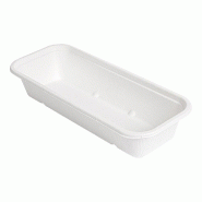 Barquette bagasse 500 ml 22,5 x 9,6 x 4,3 cm blanc - par 600