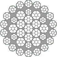 Câble antigiratoire composé de 18 torons de surface de 7 fils, compactés, en assemblage standard - NR MAXIPACT
