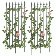CLP Lot de 2 treillages Elisa Métal HBT: 100x50x0,7 cm Anthracite - gris métal 327896