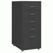 Décoshop26 - Caissons à tiroirs meuble de bureau sur roulettes 5 tiroirs 28 x 41 x 69 cm en métal anthracite DEC024555 - 3000254770732 Décoshop26 - Caissons à tiroirs meuble de bureau sur roulettes 5 tiroirs 28 x 41 x 69 cm en métal anthracite DEC024555 - 3000254770732