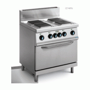 Fourneau 4 feux électriques - sur four GN2/1 électrique Rosinox CE74EPQ