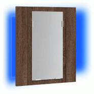 Helloshop26 - Armoire à miroir LED design mural salle de bain 40 x 12 x 45 cm rangement pratique en bois d'ingénierie chêne marron 02_0048479 - mar