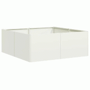 Helloshop26 - Jardinière carrée moderne pour jardin balcon 80 x 80 x 30 cm avec fond ouvert esthétique en acier blanc 02_0051583 - vert acier 30002