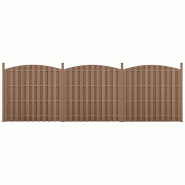 Helloshop26 - Lot de 3 pièces de clôture barrière brise vue brise vent bois composite WPC demi-cercle arrondi 185 x 562 cm brun 03_0006594 - 300182 Helloshop26 - Lot de 3 pièces de clôture barrière brise vue brise vent bois composite WPC demi-cercle arrondi 185 x 562 cm brun 03_0006594 - 300182