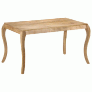 Helloshop26 - Table de salon salle à manger design 135 cm bois de manguier massif 0902142 - Bois massif 3001957674563