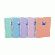 Oxford Lot de 10 Carnet Smart rel. Spirale A6, 100p./50 feuilles 90g/m², quadrillé 5x5, coloris pastels assortis (5) - 3020120231426