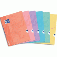 Oxford Lot de 40 Cahier Openflex Pastel piqué 24x32, 96p./48 feuilles 90g/m², Séyès, coloris assortis (6) - 3020120204079