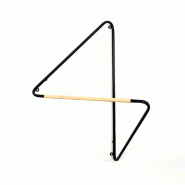Portant d'angle 53x43x71 cm bois naturel et noir mat