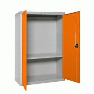 SimonRack Armoire à dossiers, armoire polyvalente, armoire de rangement en acier, 1 niveau, portes doubles, serrure - Simonlocker - gris métal 84254