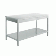 TABLE INOX ADOSSÉE 1000X700X900 MM - AVEC ÉTAGÈRE