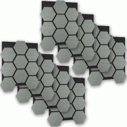 TecTake GmbH tectake 8 panneaux acoustiques Sonic Shield, MDF, placage bois véritable, 76x62x1,8 cm, chêne gris clair - gris Bois manufacturé 406718