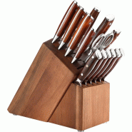 XinZuo - Set de couteaux Damas 15 pièces - Série B13R Yu - multicolore multi-matériau B13R-H15
