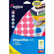 400 étiquettes roses multi-usage, diamètre 24 mm (10 feuilles A5 / cdt) - 3270241143287