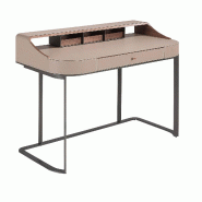 AC ANGEL CERDA Angel Cerdá Bureau en similicuir, noyer et acier gris 3279C 120 x 60 x 86 - marron Bois manufacturé 8435631040873