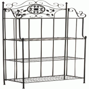 CLP Etagere a plantes Flora Métal HBT: 175x66x32 cm Noir - noir métal 131511101