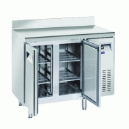 Cool Head table réfrigérée inox 2 portes crédence. Dégivrage auto. Temp. -2°C/+8°C. Mesure 135x60x85/95h. Tête froide SR2200 - 1744