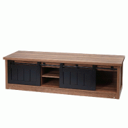 Décoshop26 - Meuble TV avec deux portes coulissantes et 4 compartiments 43x150x40 cm MDF marron 04_0007852 - marron 3000262334964 Décoshop26 - Meuble TV avec deux portes coulissantes et 4 compartiments 43x150x40 cm MDF marron 04_0007852 - marron 3000262334964