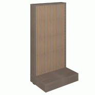 Gondole simple face Vertigo T01 MDF naturel et noyer foncé 64x44x125cm