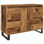 Helloshop26 - Armoire de salle de bain moderne design industriel rangement optimisé 80 x 33 x 60 cm en bois vieux 02_0051118 - Bois massif 3000236747
