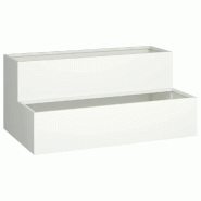 Helloshop26 - Cache-pot de jardin extérieur durable design moderne 100 x 60 x 45 cm en acier laminé à froid blanc 02_0052082 - blanc métal 3000237