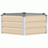 Helloshop26 - Jardinière hexagonale moderne pour extérieur 129 x 129 x 45 cm en acier ivoire 02_0059133 - acier 3000240968181