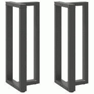Helloshop26 - Lot de 2 pieds de table de bar en T ajustables 50 x 35 x 100 cm en acier anthracite 02_0057352 - acier 3000239998144