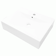 Helloshop26 - Vasque à poser en céramique rectangulaire 60 x 46 cm Blanc 02_0002486 - 3000099831537