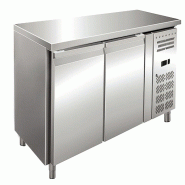 KLIMAITALIA table réfrigérée inox 2 portes ventilées. Thermomètre numérique. Temp. -2°C/+8°C. Dim. (LxA33 x A) 136x60x86 cm. Modèle SNACK2100TN - 1458