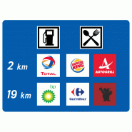 Panneau directionnel D48a - Aires de service autoroute Panneau directionnel D48a - Aires de service autoroute