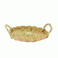 Plateau rondelet rond osier Ø20x3cm - par 20