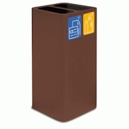 Stil Casa PURE, conteneur déchets en acier peint, 38x38xH80 cm, couvercle 2 compartiments, pictogrammes magnétiques, 100 L, corten. - marron acier P Stil Casa PURE, conteneur déchets en acier peint, 38x38xH80 cm, couvercle 2 compartiments, pictogrammes magnétiques, 100 L, corten. - marron acier P