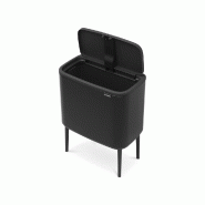 Touch Bin sur pied 36 l noir mat Code R -  3600.00 cl Rectangulaire Plastique Brabantia 31.20x54.00 cm - noir plastique 315824