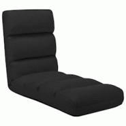VidaXL Chaise Pliable De Sol Noir Similicuir - noir 325245 VidaXL Chaise Pliable De Sol Noir Similicuir - noir 325245