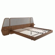 AC ANGEL CERDA Angel Cerdá Lit en noyer et tissu gris 7175C 296 x 209 x 110 - marron Bois manufacturé 8435631034131 AC ANGEL CERDA Angel Cerdá Lit en noyer et tissu gris 7175C 296 x 209 x 110 - marron Bois manufacturé 8435631034131