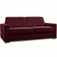 CANAPÉ CONVERTIBLE EXPRESS  PREMIUM 120 CM SOMMIER LATTES RENATONISI MATELAS BULTEX CUIR VACHETTE BORDEAUX